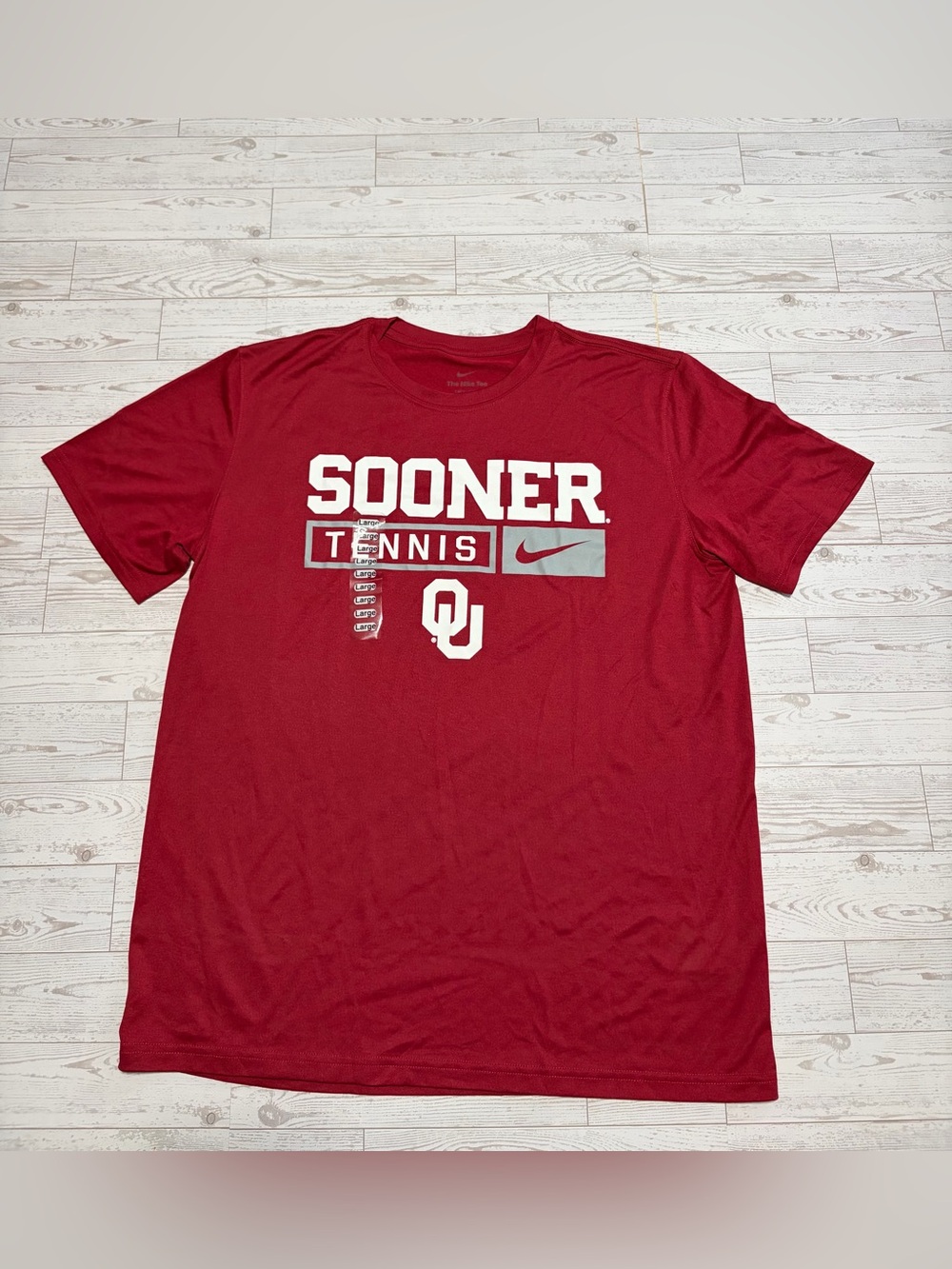 Large Nike Crimson Sooner Tennis Tee